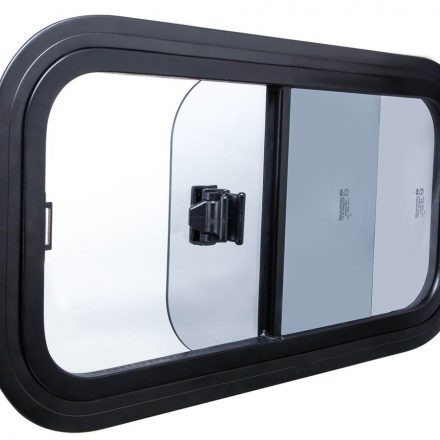 RV Fenêtre Coulissante 500 X 500 Mm En Aluminium Noir